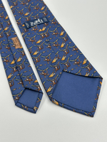 Галстук синий с обезьянами Hermes