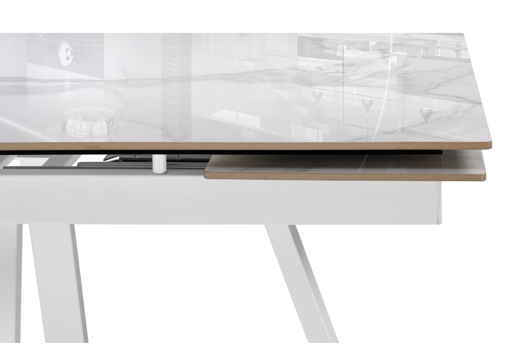 Керамический стол Силлем 120(180)х80х77 statuario cara / белый