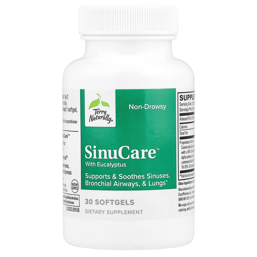 Terry Naturally, SinuCare ™ с эвкалиптом, 30 мягких таблеток