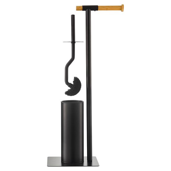 Держатель для туалетной бумаги с ершиком mats, черный