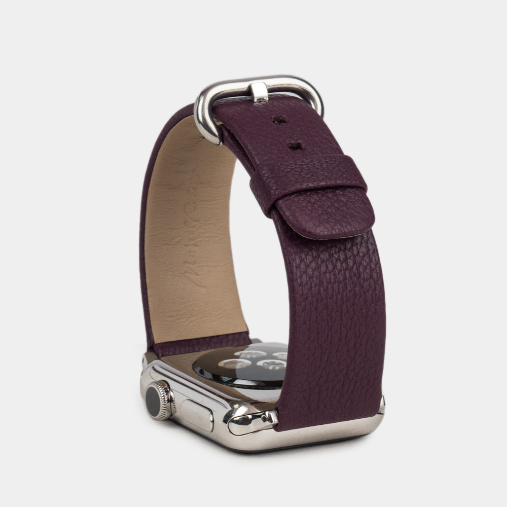 Ремешок для Apple Watch 40/41/42 mm из кожи козы, фиолетового цвета