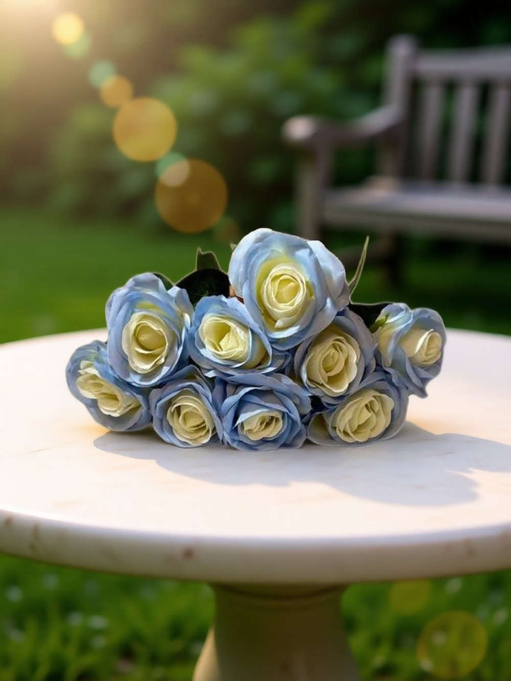 Искусственные цветы, желтые подсолнухи / Высота 44 см. 9 стебелей 9 бутонов/