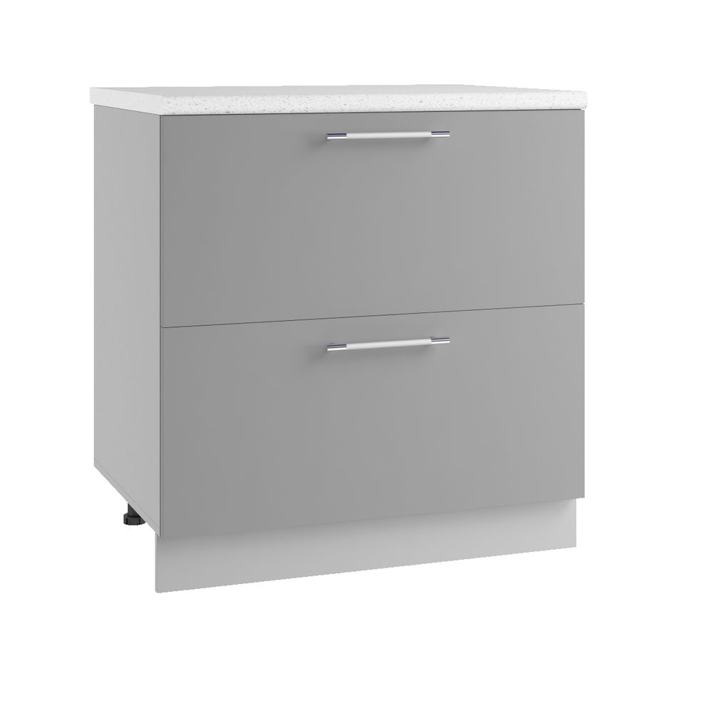 Корпус Шкаф нижний комод (2 ящика) 850*800 (СК2 800) (серый), ДСВ Мебель
