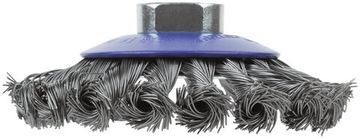 Щетка для УШМ, М14, тип "Тарелка", крученая проволока 0,5 мм, 100 мм, блистер, CUTOP Profi