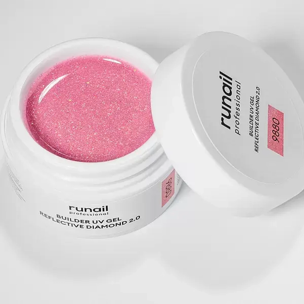 Runail Моделирующий УФ-гель светоотражающий №9880 BUILDER UV GEL REFLECTIVE DIAMOND 2.0, 15г