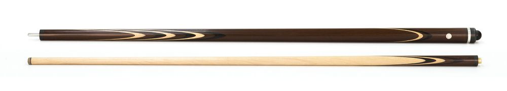 Кий для русского бильярда 2-pc "Классика" (термограб, коричневый, черный, белый) 13 запилов