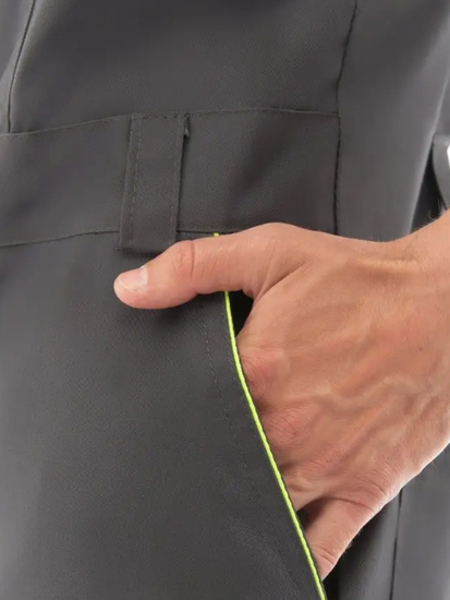 Полукомбинезон "Сириус-Ховард" (т.серый/черный/лимон)