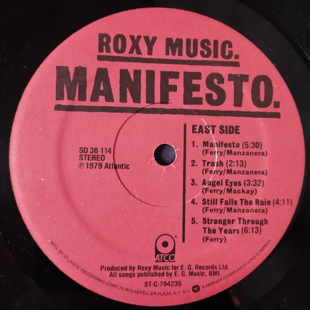 Винтажная виниловая пластинка LP Roxy Music Manifesto (USA 1979) Dance Away