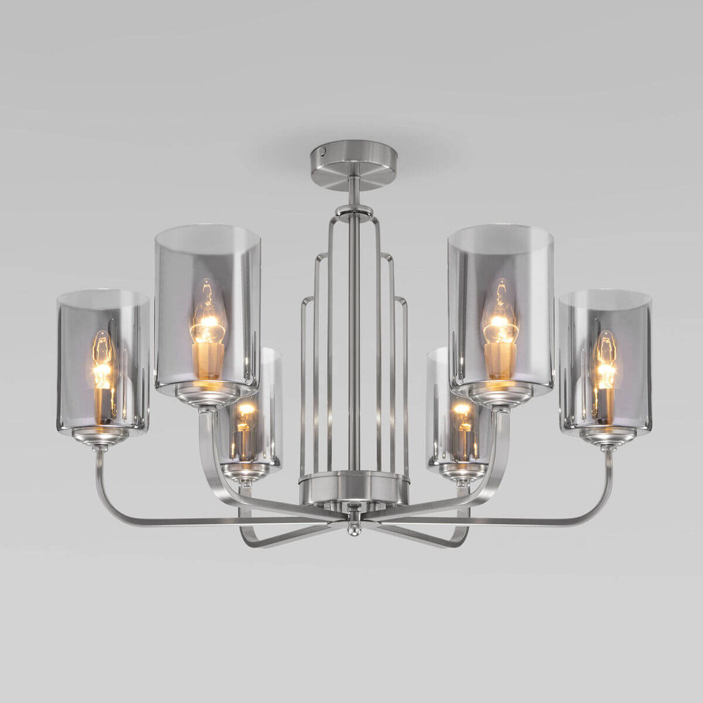 Потолочная люстра Eurosvet Defi 60138/6 сатин-никель