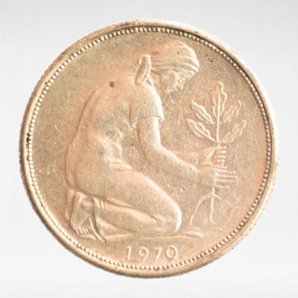 Germany, 50 Pfennigs, 1970, (Stuttgart Mint - "F"), VF