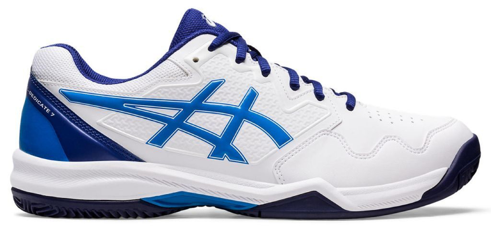 Мужские кроссовки теннисные Asics Gel-Dedicate 7 Clay - white/electric blue
