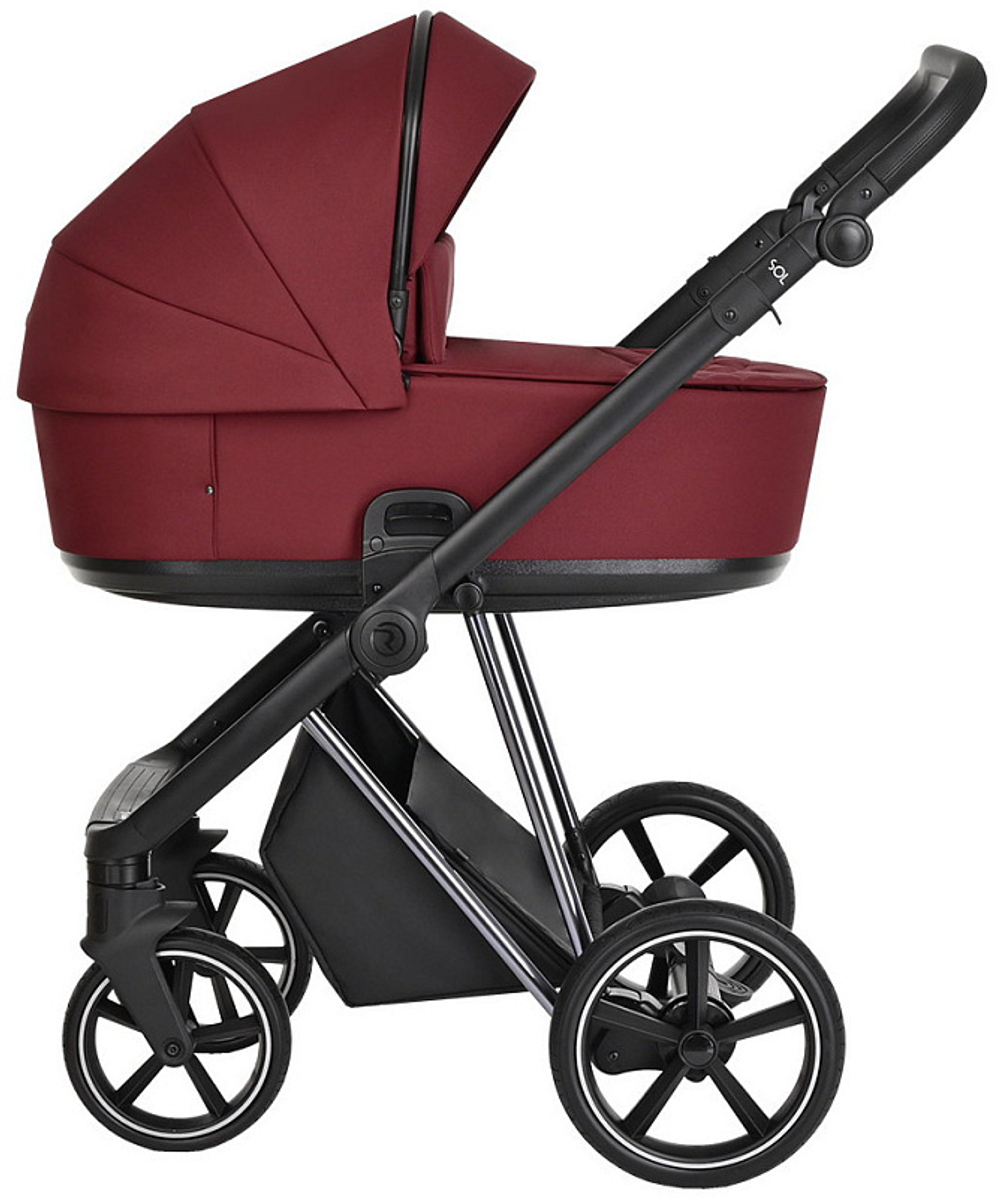 Детская коляска Roan Sol Luxury 3 в 1 с автокреслом Tutis Elo Lux Black RSL/4041 Porto/Nikiel