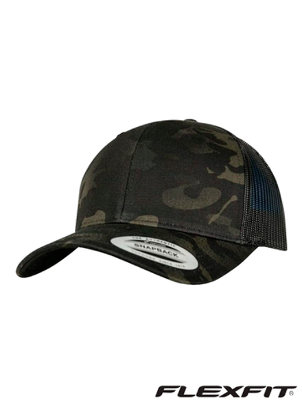 Бейсболка (кепка) сетчатая Flexfit Classic Snapback 6606MC. MultiCam Black