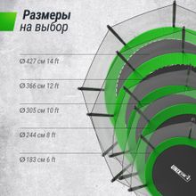 Батут UNIX Line Simple 10 ft (305 см) с внешней защитной сеткой, зеленый