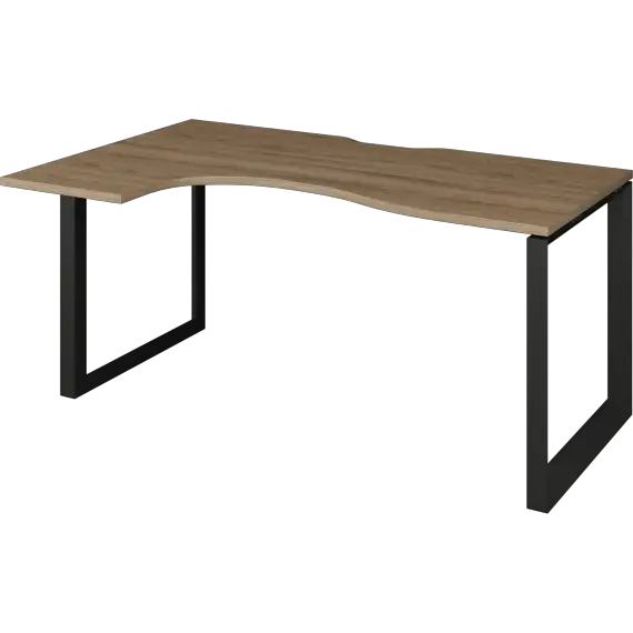 Стол эргономичный левый на металлокаркасе НТМП.О-040.ЛВ  1400x1000x750 Аргентум-МП