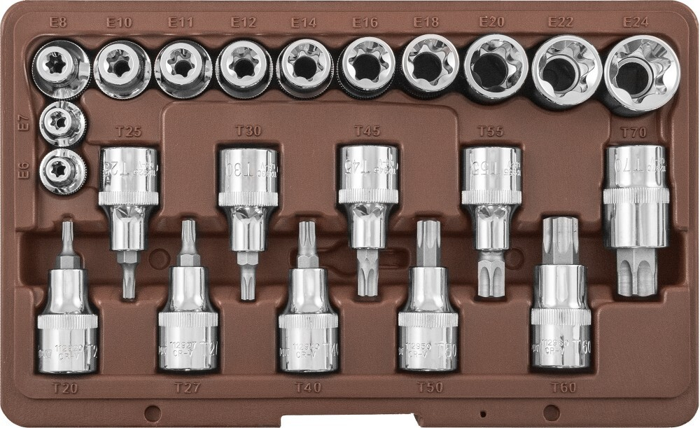 953222 Набор головок торцевых, внешний TORX®, и насадок с вставками-битами TORX®, 22 предмета