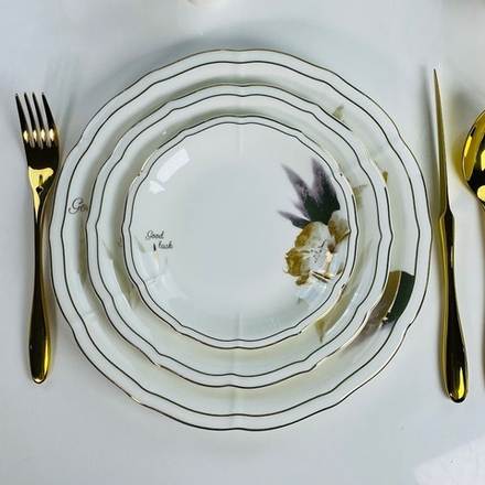 Lenardi 145-655 Набор из 6 тарелок 16см КАМИЛЛА в под.уп.(х20)Костяной фарфор