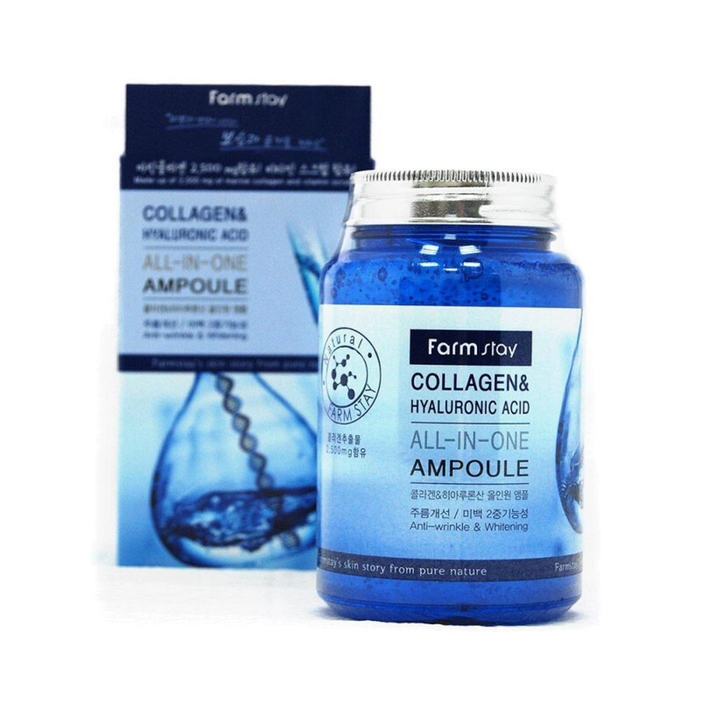 Сыворотка для лица FarmStay Collagen & Hyaluronic Acid All-in-One Ampoule 250 мл