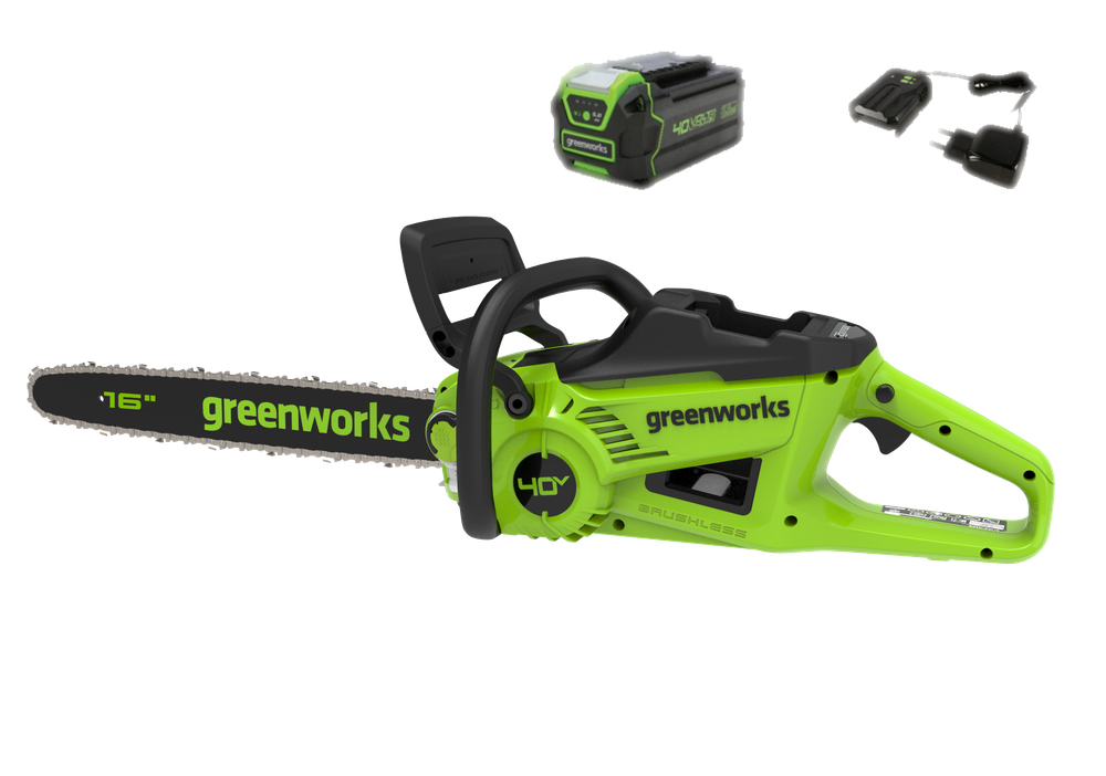 Цепная пила аккумуляторная Greenworks GD40CS20XK4 Арт. 2008807UB, 40V, 40 см, 2000 Вт, бесщеточная, c 1хАКБ 4 Ач И ЗУ