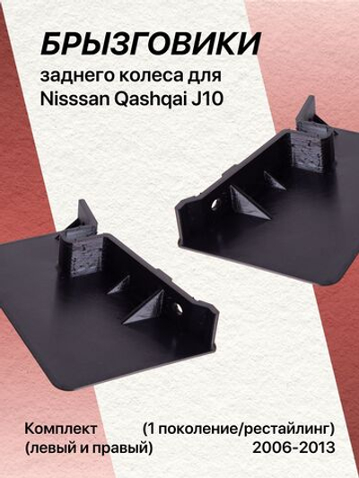Комплект передних брызговиков (аэродинамических щитков) заднего колеса для Nisssan Qashqai J10 (1 поколение/рестайлинг) 2006-2013, 76856BR00A/76857BR00A
