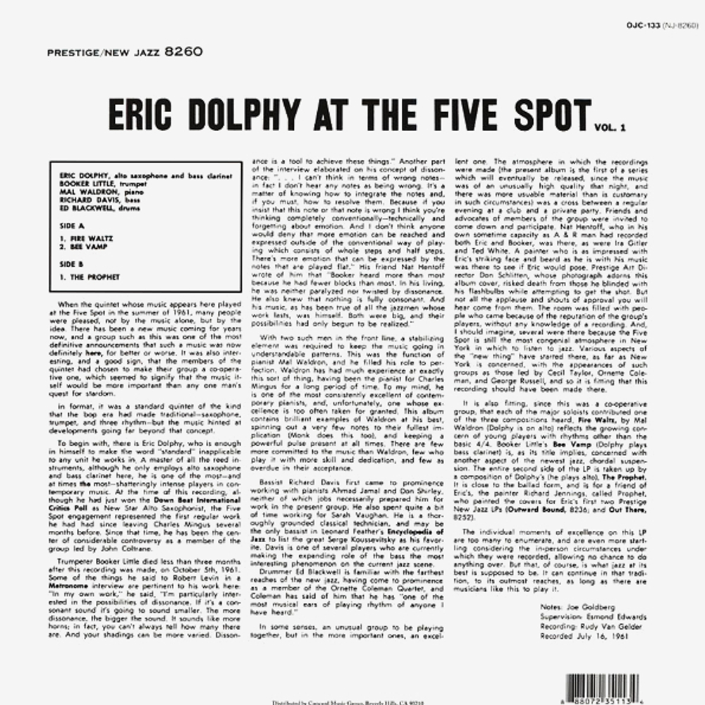 Eric Dolphy / At The Five Spot, Volume 1 (LP)
