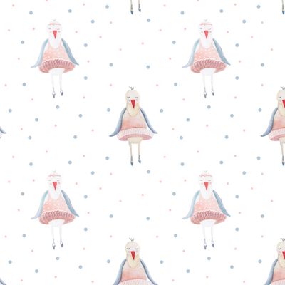 Чайки балерины акварельные