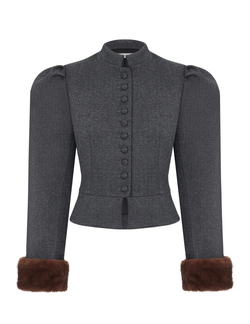 Жакет Winter c норкой, серый