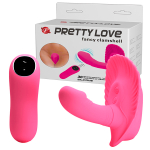 Розовый вибратор для стимуляции клитора и точки G Pretty Love Fancy Clamshell BI-014368W