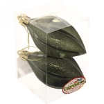 Ёлочные игрушки «Таинственное очарование» Капля 8 см (набор 2шт), изумруд