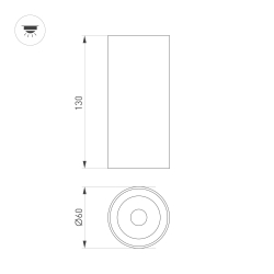 Светильник SP-GABI-SURFACE-R60-12W Day4000 (WH, 36 deg, 230V) (Arlight, IP40 Металл, 5 лет) 050715