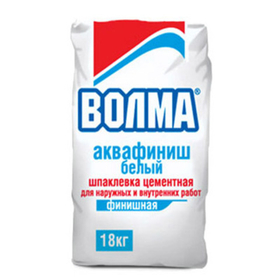 Шпатлевка цементная Волма Аквафиниш белая 18 кг