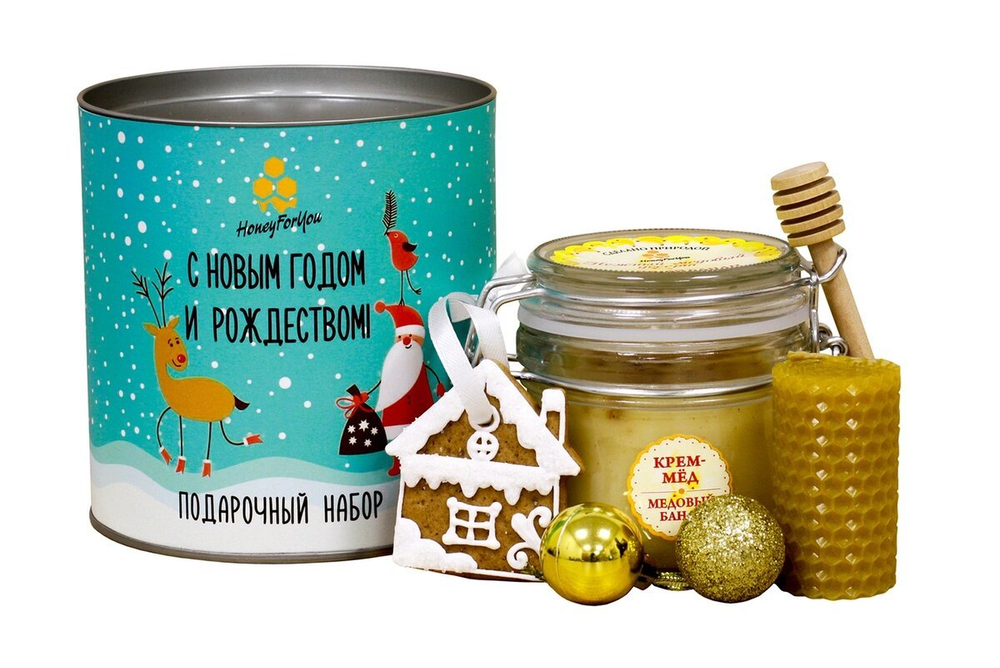 Подарочный новогодний набор с медом HoneyForYou "Банановый"