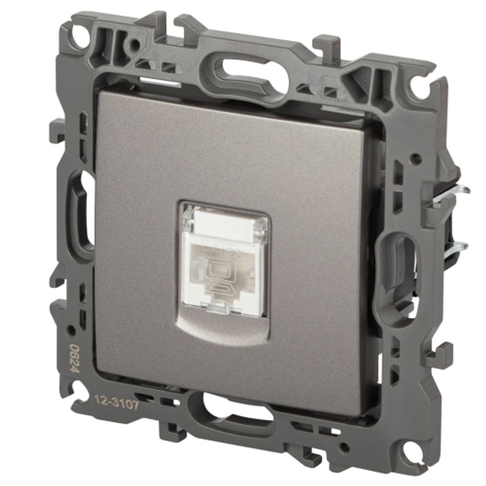 Розетка ЭРА Серия 12 12-3107-16 информационная RJ45 титан | ЭРА 12 Титан