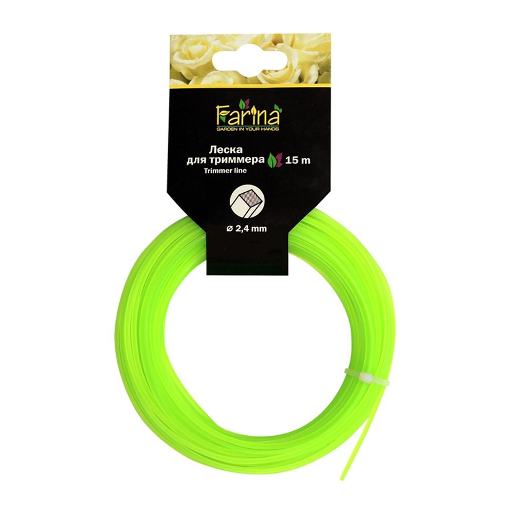 ФАРИНА 93359 Леска для триммера квадрат 1,6 мм, 15 м---