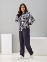 Костюм с брюками КБ-184/белый-антрацитгазета