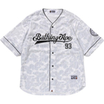 A Bathing Ape Bathing Ape Camo Stripe Baseball Shirt серый