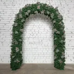 Хвойная арка Санкт-Петербург 240*160 см. с серебряным декором, Литая+ПВХ, ЕлкиТорг (28006)