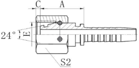 Фитинг DN 06 DKO-L (Г) 14x1.5 8 (CH17)