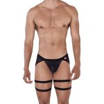 Мужские трусы тонги черные Pikante REBEL THONG GARTER BELT 034511