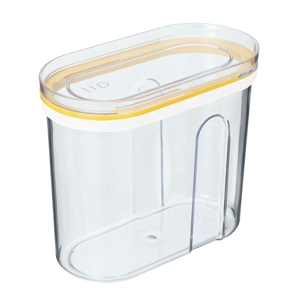 Ёмкость для сыпучих продуктов с крышкой (слайдером) 0,75л (желтый)