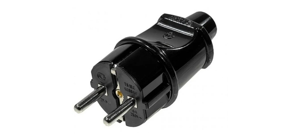 Евровилка MAKEL 250В 16А с заземлением чёрная [10052]