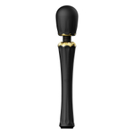 Чёрный аккумуляторный вибратор-вонд 29,1см с насадками Zalo Kyro Wand Massager Obsidian Black