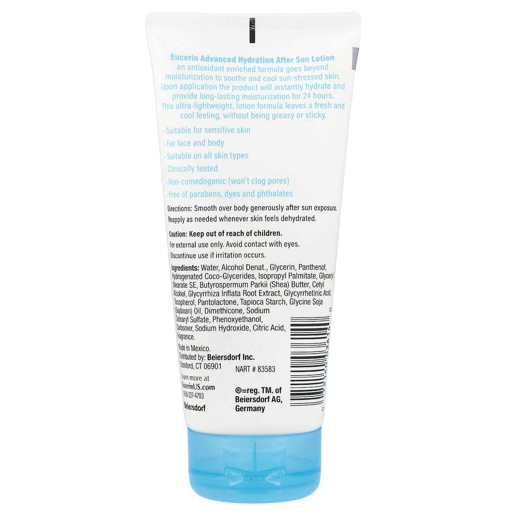 Eucerin, Лосьон после загара для улучшенного увлажнения, 200 мл (6,8 жидк. унц.)