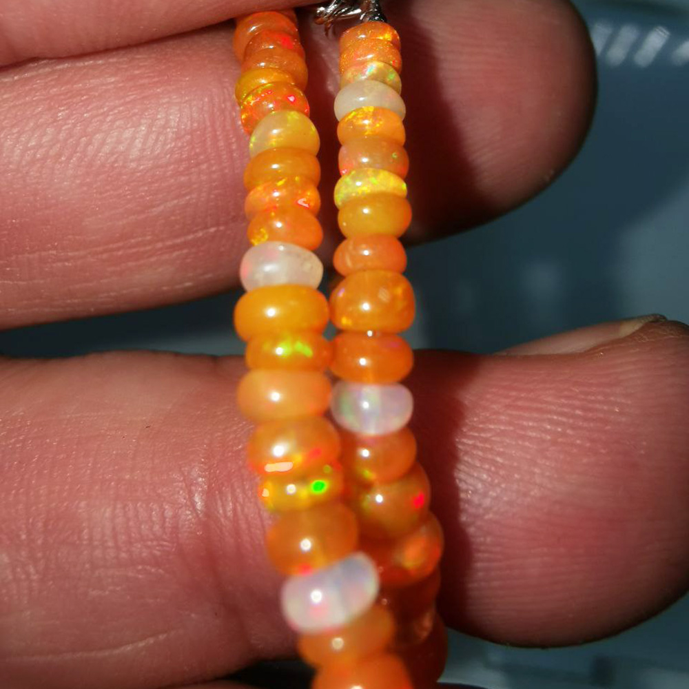 Браслет "Тросик" опал огненный