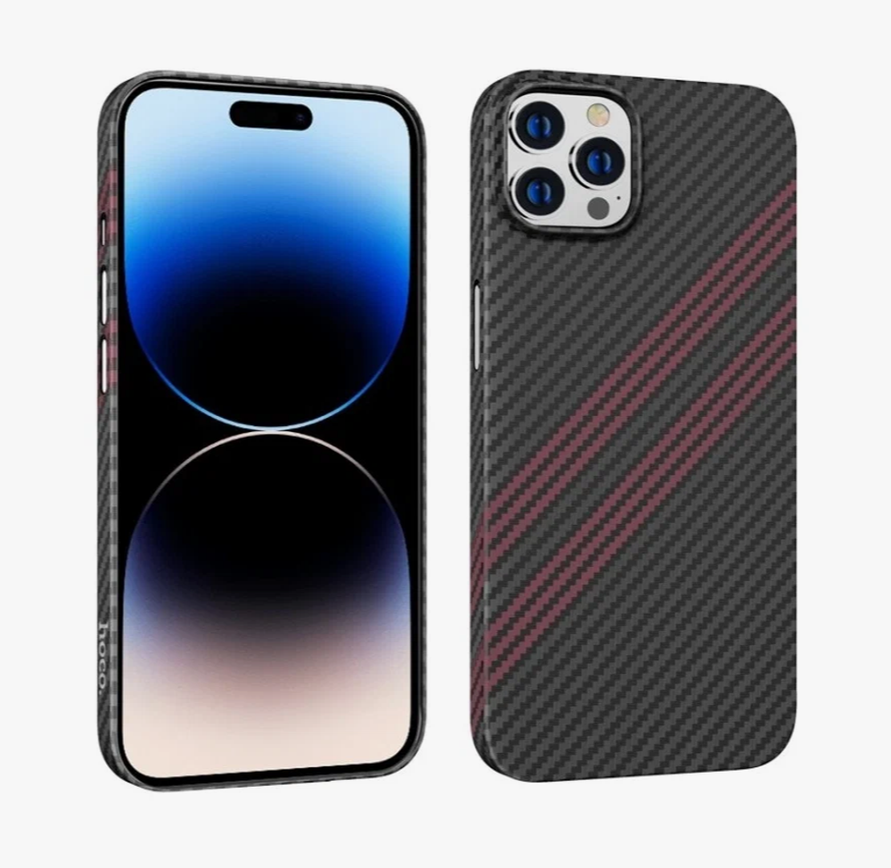 Чехол HOCO UltraThin Kevlar на iPhone 14 Pro (черно-красный)