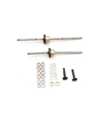 Комплект металлических осей заднего и среднего мостов WPL (тюнинг)