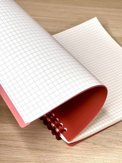 Блокнот квадратный в клетку 60л 195х210 мм красный (8808-014)