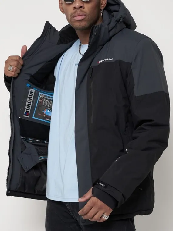 Куртка горнолыжная мужская, цвет чёрный, размер 48