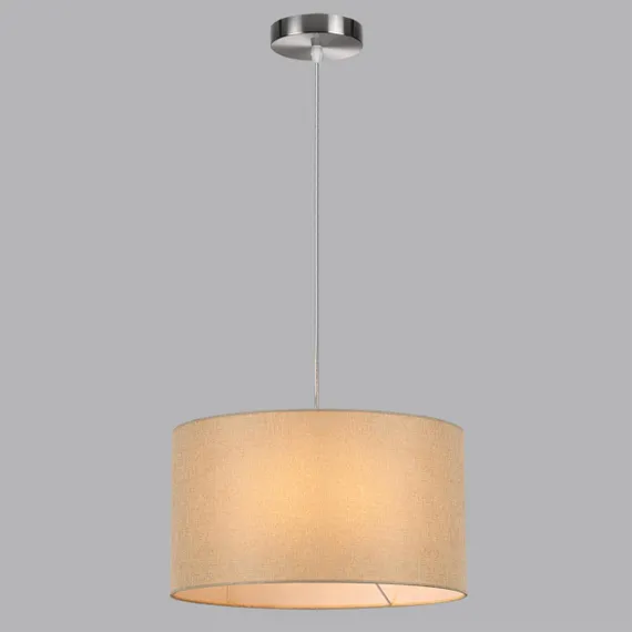 8250/2 MODERNI LN25 000 никель/бежевый, металл/текстиль Подвес Е27 2*60W 220V NIKKI