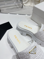 Prada Crochet Platform Slides